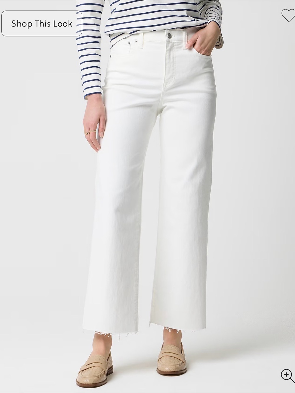 J. Crew Wide-Leg Crop White Jean